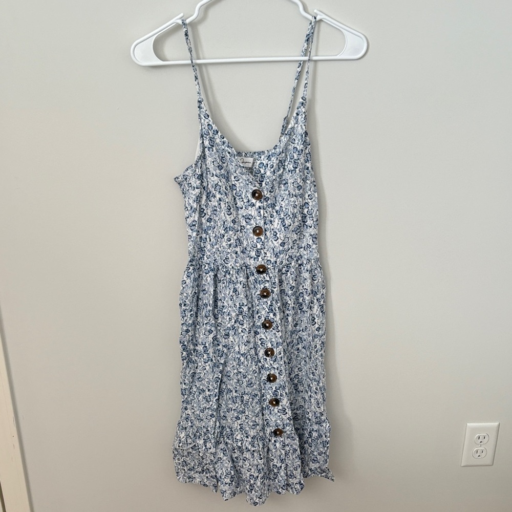 Japna Blue Floral Button-Down Dress